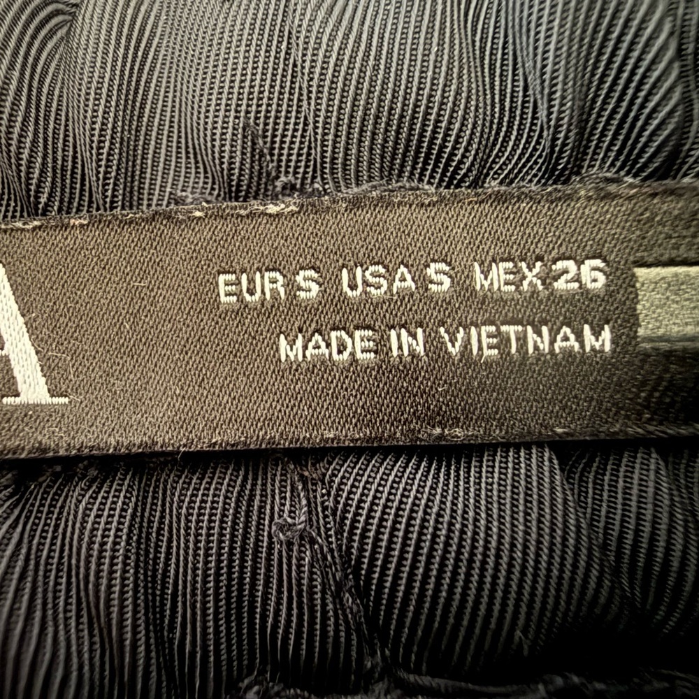 Zara navy blue elastic waist satin dress pants size Small - Picture 4 of 4